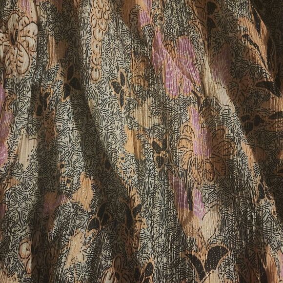 Ulla Johnson Silk Lara Birds of Paradise Ivory Pink Long Sleeve Blouse Size 2 - Picture 12 of 13